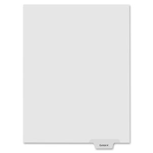 Legal Divider,Exhibit K,Letter,Bottom Tab,1/6 Cut,White by Kleer-Fax