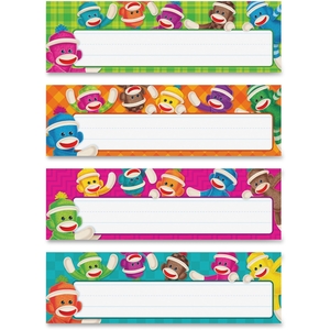 TREND ENTERPRISES, INC. T69912 Sock Monkeys Name Plate, 2-7/8"x9-1/2", 32/PK, Multi by Trend