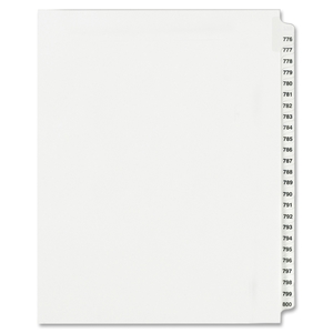 Avery 82310 Index Dividers, 776-800, Side Tab, 8-1/2"x11", 25/Set, WE by Avery