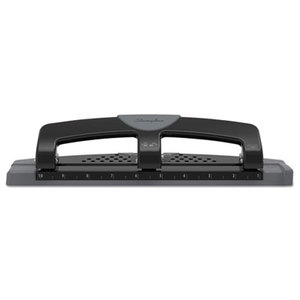 12-Sheet SmartTouch Three-Hole Punch, 9/32" Holes, Black/Gray by ACCO BRANDS, INC.
