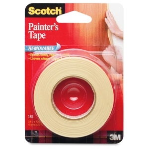 3M 185 Masking Tape, Removable, 3/4"x1000", Tan by Scotch