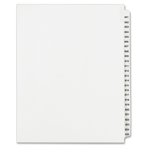 Avery 82311 Index Dividers, 801-825, Side Tab, 8-1/2"x11", 25/Set, WE by Avery