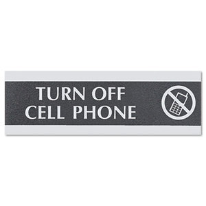 Century Series Office Sign,TURN OFF CELL PHONE, 9 x 3 by U. S. STAMP & SIGN