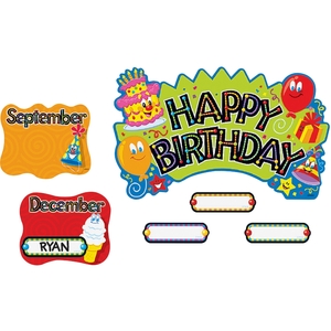 TREND ENTERPRISES, INC. T8709MP Birthday Festival Mini Bulletin Board, 87 Items incld, Multi by Trend