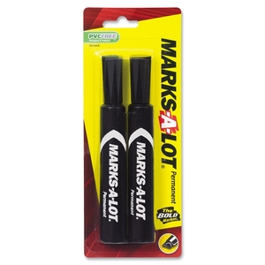 Avery 07902 Permanent Ink Marker, Regular, Chisel Point, 2/PK, Black by Avery