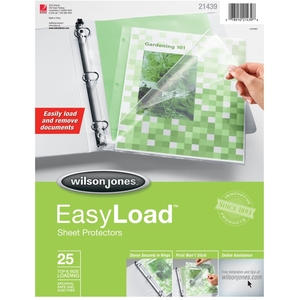 ACCO Brands Corporation W21439 Poly Sheet Protectors, Easy Load, 9"x11", 25/PK, Clear by Wilson Jones