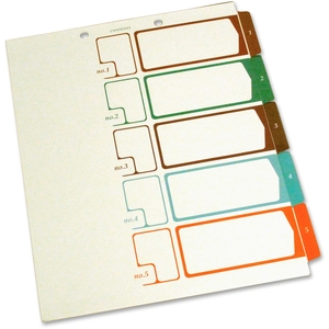 SJ Paper S05175 TOC Dividers, 5-Tab, Ltr, 2-Hole, 75lb, Ivory by SJ Paper