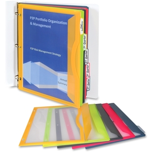 C-Line Products, Inc 06650 Binder Pocket,w/Write-On Index Tabs,5-Tab,3-HP,LTR,Assorted by C-Line