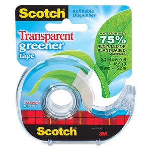3M 39 Eco-Friendly Tape, Refillable Disp, 3/4"x600", Clear by Scotch
