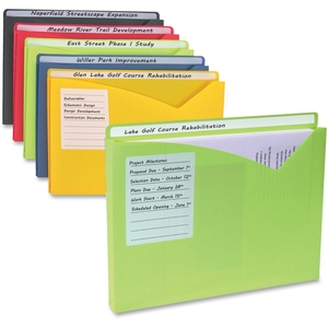 PACON CORPORATION 63060 Exp Poly File Folders,Write-On,1" Exp,LTR,25/BX,Assorted by C-Line