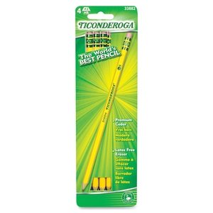 DIXON TICONDEROGA COMPANY 33882 Pencil, Ticonderoga, No.2, 4/CD, Yellow by Ticonderoga