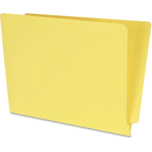 SJ Paper S13632 Water/Paper Cut-Resistant Folders, Straight Cut, End Tab, Ltr, Yellow, 100/Box by SJ Paper