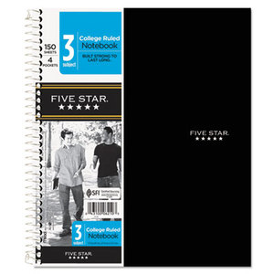 Wirebound Notebook, College Rule, 8 1/2 x 11, 3 Subject, 150 Sheets by MEAD PRODUCTS