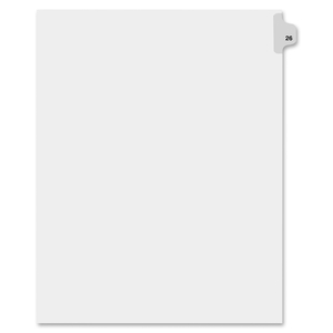 Kleer-Fax, Inc 82226 Index Dividers,Number 26,Side Tab,1/25 Cut,Letter,25/ST,WE by Kleer-Fax