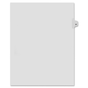 Kleer-Fax, Inc 82231 Index Dividers,Number 31,Side Tab,1/25 Cut,Letter,25/ST,WE by Kleer-Fax