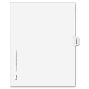 Avery 82111 Legal Exhibit Index E, 8-1/2"x11", 25/PK, 1/10 Cut by Avery