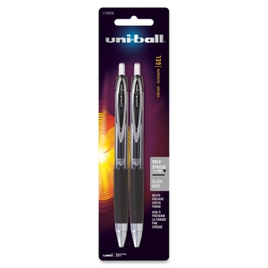 Sanford, L.P. 1790898 Gel Pens, Retractable, Comfort Grip, 1.0mm, 2/PK, BK by Uni-Ball