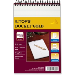 Tops Products 99708 Steno Book, Gregg Rule, 16lb, 6"x9",100Shts/Pad, WE by TOPS