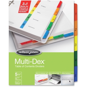 ACCO Brands Corporation W90503 Multidex Dividers - 5 Tab by Wilson Jones