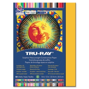 Construction Paper, 76lb., 9"x12", 50/PK, Gold by Tru-Ray