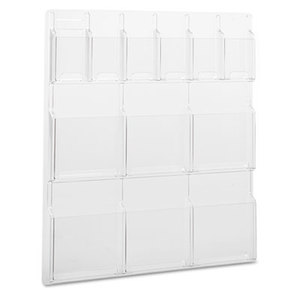 Safco Products 5606CL Reveal Clear Literature Displays, 12 Compartments, 30w x 2d x 34-3/4h, Clear by SAFCO PRODUCTS