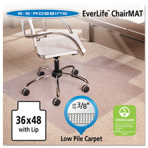 36x48 Lip Chair Mat, Multi-Task Series AnchorBar for Carpet up to 3/8" by E.S. ROBBINS