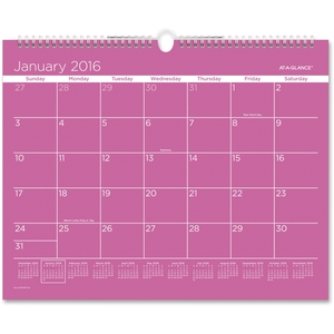 ACCO Brands Corporation PMCP8P28 Color Play Wall Calendar, 1Mpp, 12Mths Jan-Dec, Purple by At-A-Glance