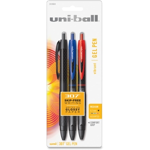 Newell Rubbermaid, Inc 1919869 Uniball Gel Pen, 307, 0.7mm, 3/PK, Assorted by Uni-Ball