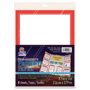 PACON CORPORATION 2006 Self Adhesive Project Paper, 8-1/2"x11", 8SH/PK, Red by Pacon