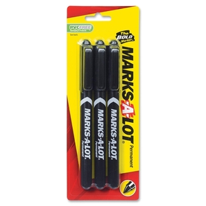 Tops Products 29837 Permanent Markers, Fine Point, 3/PK, Black by Avery