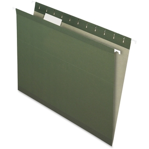 Tops Products RCY415215SGR 100% recycled standard green hanging file folders with infopocket&reg, letter, 25/box (ESSRCY415215S by Pendaflex