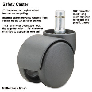 Safety Casters, 100 lbs./Caster, Nylon, K Stem, Hard, 5/Set by MASTER CASTER COMPANY