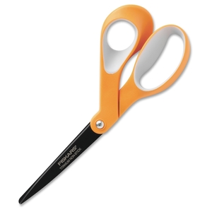 Fiskars Corporation 1539001001 Scissors, Bent Handle, Softgrip/Non-Strick TIN, 8"L, OE/GY by Fiskars