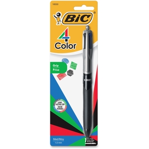 BIC MMPGP1CAST Ballpoint Pen,Retract,Grip,1.0Mm,Bk Barrel,4-Clr 6/Pk, Ast by BIC