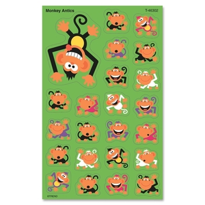 TREND ENTERPRISES, INC. T-46302 Monkey Antics Stickers,184-208 Stickers/PK by Trend