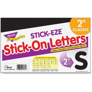 Stick-Eze Letters/Marks, Self Adhesive, 2", 107 Pieces, BK by Trend