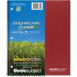 Wirebound Notebook,3-Sub,11"x9",120 SH,Assorted by Roaring Spring