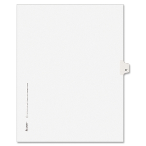 Kleer-Fax, Inc 82235 Legal Index, Side Tab 37, 8-1/2"x11", 25/PK, 1/25 Cut by Avery