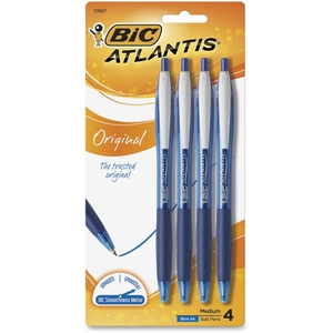 BIC VCGP41-BLU ATLANTIS BALL PEN BLUE 4 PACK by BIC