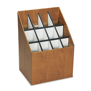 Safco Products 3079 Corrugated Roll Files, 12 Compartments, 15w x 12d x 22h, Woodgrain by SAFCO PRODUCTS
