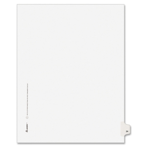 Avery 82222 Legal Index, Side Tab 24, 8-1/2"x11", 25/PK, 1/25 Cut by Avery
