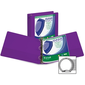 SAMSILL CORPORATION 17288 Round-Ring Binder w/Antimicro, 3", 575Sht Cap, Purple by Samsill