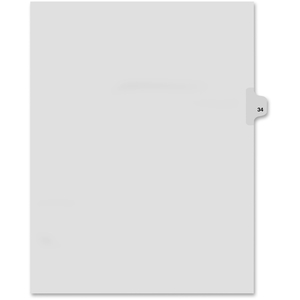 Avery 82234 Index Dividers,Number 34,Side Tab,1/25 Cut,Letter,25/ST,WE by Kleer-Fax