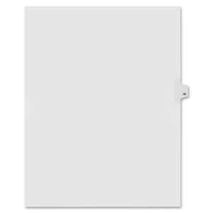 Index Dividers,Number 36,Side Tab,1/25 Cut,Letter,25/PK,WE by Kleer-Fax