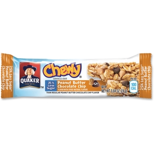 Chewy Granola Bar, Peanut Butter Chocolate Chip, 96/CT, Blue by Quaker Oats