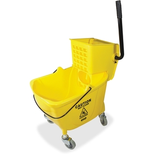 Genuine Joe 02347 Bucket/Wringer Combo Sidepress, 16"X14"X21", Yellow by Genuine Joe