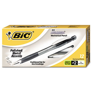 BIC MPAGM11 Atlantis Mechanical Pencil, 0.7mm, Smoked Black, Dozen by BIC CORP.