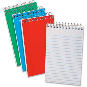 Tops Products 45094 Memo Notebook, Narrow Rld, 4"x6", 40Shts, 3/PK, Ast by Ampad