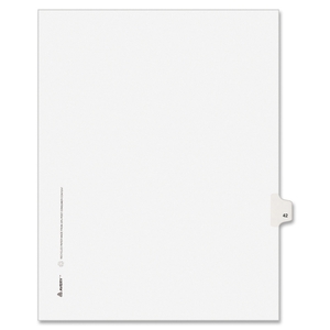 Avery 82240 Legal Index, Side Tab 42, 8-1/2"x11", 25/PK, 1/25 Cut by Avery
