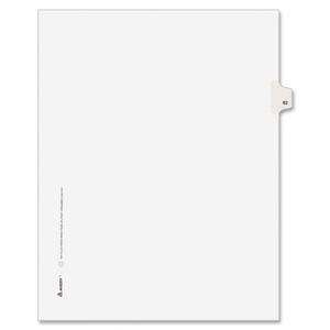 Avery 82280 Legal Index, Side Tab 82, 8-1/2"x11", 25/PK, 1/25 Cut by Avery